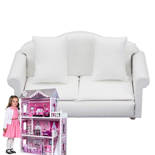 Puppenhaus Couch, 1:12 -Sofa Armstuhl, Wohnzimmer Miniatursofa Möbelpuppenhaus Accessoires Imaginatives Spiel Spielzeug von Generic