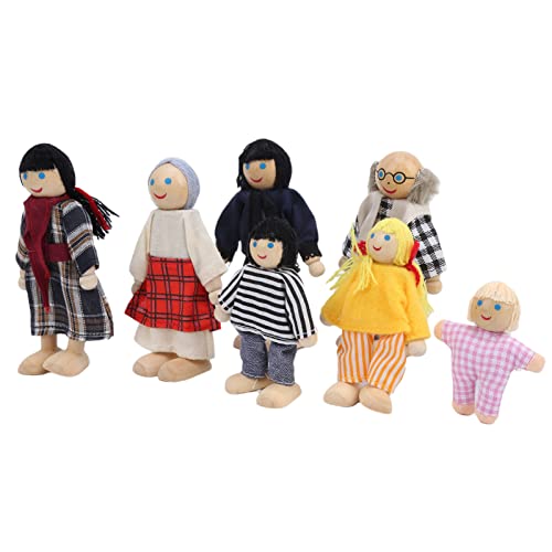 Puppenhaus-Menschen, Kleine Menschen, Mini-Menschen-Figuren, Puppenhaus-Puppen, Holz-Familien-Puppenhaus-Set, Puppenhaus-Menschen-Figuren für Vorgetäuschte Spielfiguren, Zubehör, von Generic