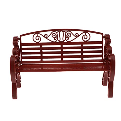 Puppenhausmöbel - Stuhl Sofa Gartenbank Sitzbank - 22 x 8,8 x 14 cm; Miniaturmöbel für Puppenhaus Dekoration, Braun Puppenhausmöbel - Stuhl Sofa Gartenbank Sitzbank - 22 x 8,8 x 14 cm; Miniaturmöbel für Puppenhaus Dekoration, Braun von Generic