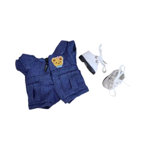 Puppenkleidung für 15 cm große Plüschpuppe. Puppenkleidung, Anziehsachen, süße Kuscheltier-Accessoires, Overalls Schuhe von Generic