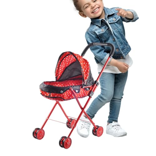 Puppenwagen – Laufwagen für Puppen, Spielzeugauto, Puppen für Babys, modischer Kinderwagen mit Tasche, verstellbarem Griff, bezauberndes Rollenspielzeug von Generic