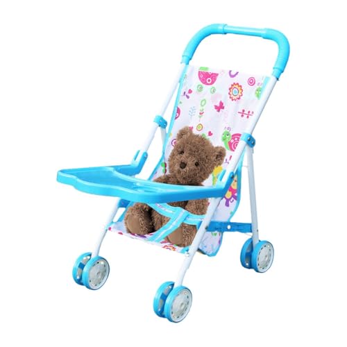 Puppenwagen - Puppenzubehör, Spielzeugpuppenbuggy | Baby-Puppen-Kinderwagen, Kinder-Puppen-Kinderwagen-Spielzeug, einfach zusammenklappbarer Kinderwagen, Rollenspiel-Puppen, verstellbare Kapuze, drehb von Generic