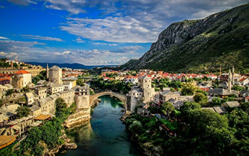 Puzzel Für Erwachsene Mostar-Stadtbrücke Bosnien Und Herzegowina 75 * 50Cm von Generic