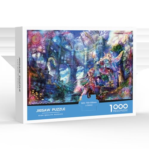 Puzzle 1000 Teile Fantasy Girl Abenteuer Thema für Erwachsene, Urlaub Spielzeug Geschenk, Lustige Weihnachten Spiel Weihnachtsdeko (Lila) von Generic