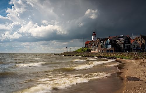 Puzzle 1000 Teile See Küste Leuchtturm Architektur Niederlande Ijsselmeer 75 * 50Cm von Generic