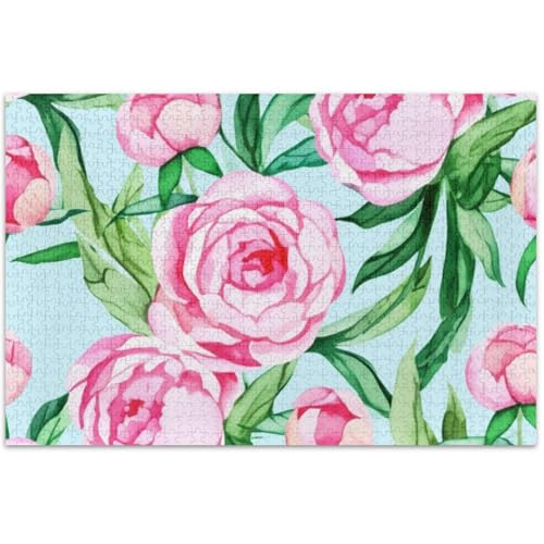 Puzzle 500 Teile für Erwachsene, Familie, weißer Elefant, Geschenke, Frühlingsrose, rosa Pfingstrose, Blume, buntes Puzzle, Tier, bunte Kunst, 50 x 37 cm Puzzle 500 Teile für Erwachsene, Familie, weißer Elefant, Geschenke, Frühlingsrose, rosa Pfingstrose, Blume, buntes Puzzle, Tier, bunte Kunst, 50 x 37 cm von Generic