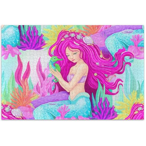 Puzzle 500 Teile für Erwachsene Spiel Tech Geschenke Niedliche Meerjungfrau Rosa Harte Puzzle Tier Kunst Malerei 50,5 x 37,8 cm Puzzle 500 Teile für Erwachsene Spiel Tech Geschenke Niedliche Meerjungfrau Rosa Harte Puzzle Tier Kunst Malerei 50,5 x 37,8 cm von Generic