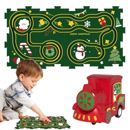 Puzzle-Autobahn-Set,Puzzle-Racer-Kinder-Autobahn-Set - Autospielzeug Rennbahn-Puzzle-Eisenbahnwagen - Lernspielzeug, Cartoon-Autobahn, Kleinkindspielzeug, Feinmotorikspielzeug, Lernaktivitäten im Vors von Generic