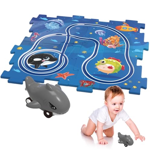 Puzzle-Autobahn-Spielzeug, Puzzle-Racer-Autobahn-Set | Kinder-Autobahn-Set,Pädagogisches Triebwagen-Bodenpuzzle-Spielzeug, Kinderauto-Gleisset für Urlaub, Geburtstag von Generic