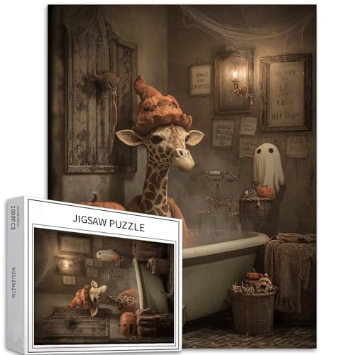 Puzzle Giraffe in der Badewanne, 1000 Teile für Erwachsene, Fantasie-Badezimmer-Kunst-Puzzle, bunt, DIY-Puzzle, Heimdekoration, Geschenke, Familienpuzzle, perfekt für Spieleabende, 50 x 70 cm Puzzle Giraffe in der Badewanne, 1000 Teile für Erwachsene, Fantasie-Badezimmer-Kunst-Puzzle, bunt, DIY-Puzzle, Heimdekoration, Geschenke, Familienpuzzle, perfekt für Spieleabende, 50 x 70 cm von Generic