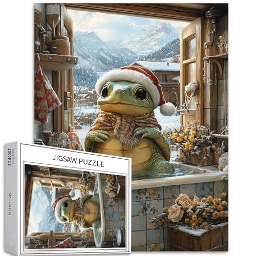 Puzzle "Schildkröte in der Badewanne", 1000 Teile für Erwachsene, Weihnachtsdekoration, Kunst-Puzzle, bunt, DIY-Puzzles für Heimdekoration, Geschenke, Familienpuzzle, perfekt für Spieleabende, 50 x 70 Puzzle "Schildkröte in der Badewanne", 1000 Teile für Erwachsene, Weihnachtsdekoration, Kunst-Puzzle, bunt, DIY-Puzzles für Heimdekoration, Geschenke, Familienpuzzle, perfekt für Spieleabende, 50 x 70 von Generic