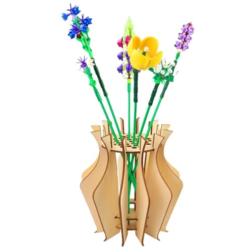 Puzzle Vase 3D,Vasenpuzzle, Baustein-Set 3D-Holzpuzzles, Puzzle-Vase aus Holz für Erwachsene, rustikale Hochzeitsdekoration für Rosen, Sonnenblumen, Tulpen, Narzissen, Lotusstrauß von Generic