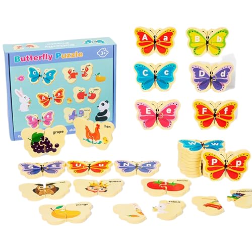 Puzzle aus Holz, Alphabet – Spielzeug mit Puzzle-Tieren aus Holz, Lernspiel für Kinder ab 3 Jahren, Schule, Haus, Reise Puzzle aus Holz, Alphabet – Spielzeug mit Puzzle-Tieren aus Holz, Lernspiel für Kinder ab 3 Jahren, Schule, Haus, Reise von Generic