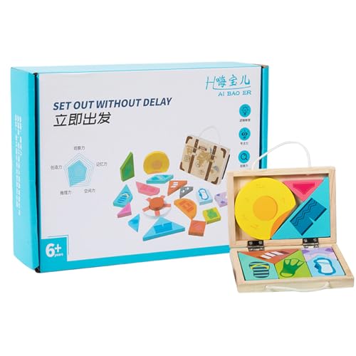 Puzzle aus Holz | Puzzle mit schwierigen Blöcken für die Erziehung | Hilfe beim logischen Denken, tragbares sensorisches Spielzeug, entsperren Sie endlosen Spaß und Ap für Vorschule, Kindergarten Puzzle aus Holz | Puzzle mit schwierigen Blöcken für die Erziehung | Hilfe beim logischen Denken, tragbares sensorisches Spielzeug, entsperren Sie endlosen Spaß und Ap für Vorschule, Kindergarten von Generic