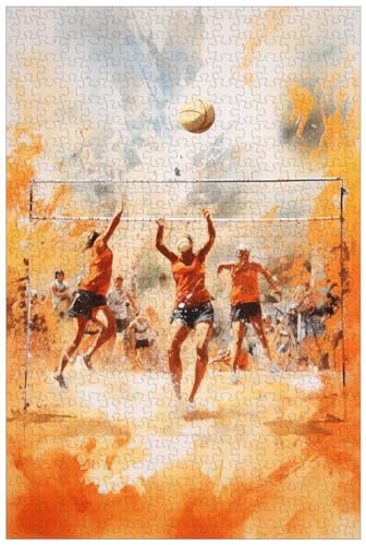 Puzzle für Erwachsene, 1000 Teile, Holz, Beachvolleyball-Spiel, 90989, Raumdekorationsgemälde. (A ; 1000) von Generic