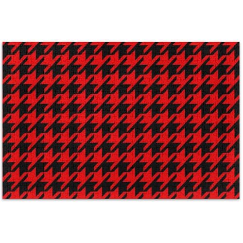 Puzzle für Erwachsene, 500 Teile, Geschenke für Puzzle-Liebhaber, Hahnentrittmuster, Rot / Schwarz, buntes Puzzle, Tierkunst-Dekor, 500 x 37 cm Puzzle für Erwachsene, 500 Teile, Geschenke für Puzzle-Liebhaber, Hahnentrittmuster, Rot / Schwarz, buntes Puzzle, Tierkunst-Dekor, 500 x 37 cm von Generic