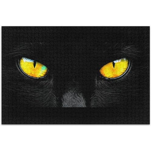Puzzle für Erwachsene, 500 Teile, Spielpuzzle, Geschenke, leuchtende gelbe Katzenaugen, schwarz, einzigartiges Puzzle, Geschenke, Tiermotiv, bunte Kunst, 50,5 x 37,8 cm Puzzle für Erwachsene, 500 Teile, Spielpuzzle, Geschenke, leuchtende gelbe Katzenaugen, schwarz, einzigartiges Puzzle, Geschenke, Tiermotiv, bunte Kunst, 50,5 x 37,8 cm von Generic