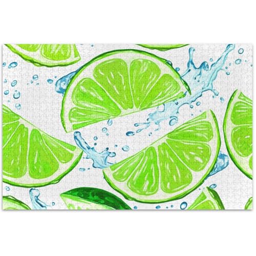 Puzzle für Erwachsene, Familie, weißer Elefant, Geschenke, Erwachsene, Kunst-Puzzle, Blume, Tierdruck, grüne Limettenscheiben, Wasserweiß, 500 Stück Puzzle für Erwachsene, Familie, weißer Elefant, Geschenke, Erwachsene, Kunst-Puzzle, Blume, Tierdruck, grüne Limettenscheiben, Wasserweiß, 500 Stück von Generic