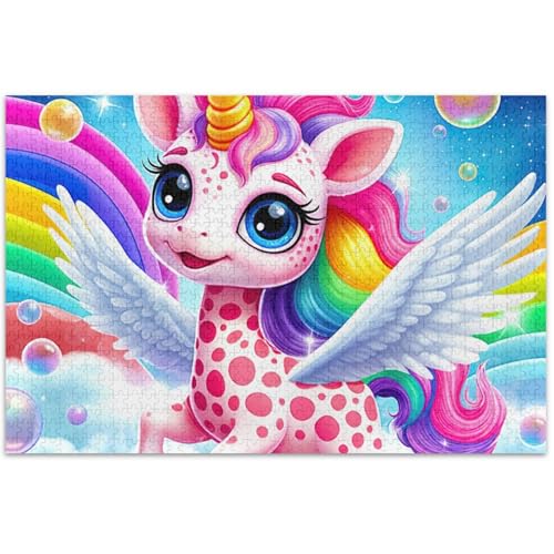 Puzzle für Erwachsene, niedliches buntes Einhorn, Regenbogen-Familie, weißer Elefant, Geschenke, lustiges Prime-Puzzle, Kunstmalerei, 500 Stück Puzzle für Erwachsene, niedliches buntes Einhorn, Regenbogen-Familie, weißer Elefant, Geschenke, lustiges Prime-Puzzle, Kunstmalerei, 500 Stück von Generic