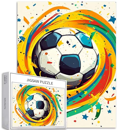 Puzzle mit brasilianischem Fußball-Thema, 1000-teiliges Puzzle für Erwachsene, bunte DIY-Puzzles für Heimdekoration, Geschenke, Familienpuzzle, perfekt für Spieleabende, 68 x 50 cm von Generic