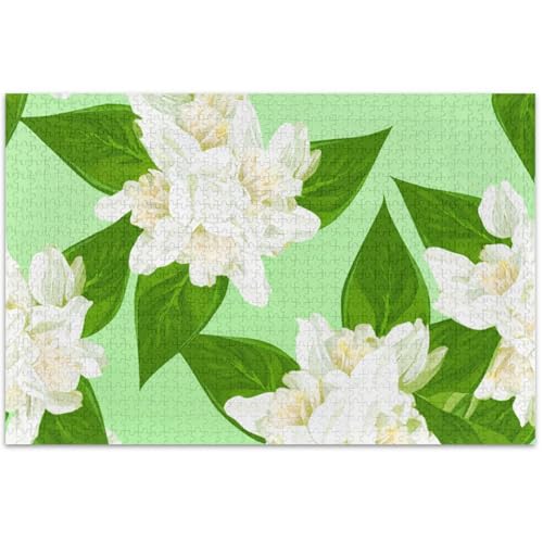 Puzzle mit weißen Jasminblumen, für Erwachsene, 500 Teile, feine Kunst, Malerei, schwieriges Puzzle, Geschenke für Puzzle-Liebhaber, 500 x 37 cm Puzzle mit weißen Jasminblumen, für Erwachsene, 500 Teile, feine Kunst, Malerei, schwieriges Puzzle, Geschenke für Puzzle-Liebhaber, 500 x 37 cm von Generic