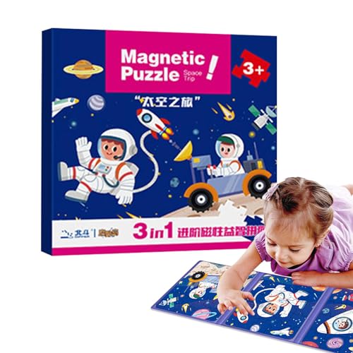 Puzzlebücher für Kinder,Magnetpuzzles für Kinder - Reise-Puzzlespiele,Magnetische Reisepuzzles, Roadtrip-Aktivitäten, Spielzeug für Roadtrips für 2–6-Jährige von Generic