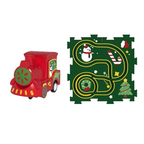 Puzzlematte „Eisenbahnzug“ zusammenbauen, Kinderpuzzle-Eisenbahnwagen-Spielset - Elektrisches Gleiswagen-Set, Puzzle-Gleis-Spielset zusammenbauen | Straßenbauer, pädagogisches Eisenbahnwagenmatten-Bau von Generic