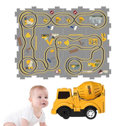 Puzzlematte „Eisenbahnzug“ zusammenbauen, Kinderpuzzle-Eisenbahnwagen-Spielset - Elektro-Gleiswagen-Set, Gleis-Spielset zusammenbauen | Spielzeug-Straßenbauer-Matten-Eisenbahnauto zum Geburtstag bauen von Generic