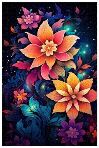 Puzzles für Erwachsene, 1000 Teile, für blühende farbige Mandala-Blumen, Pflanzenpuzzles, dekorative Gemälde (d ; 1000) von Generic