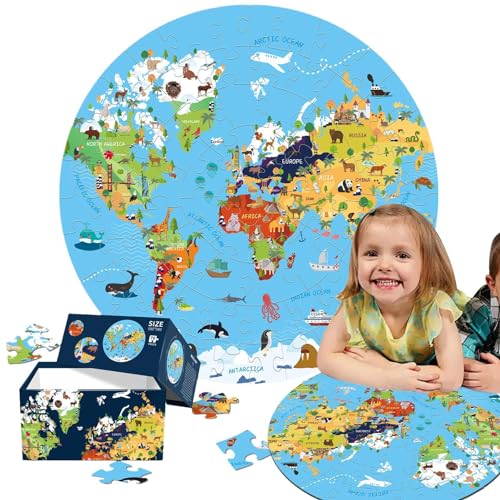 Puzzles für Kleinkinder, Bodenpuzzles | 70 Teile rundes Puzzle-Spielzeug, Bodenpuzzle für Vorschule,Trainieren Sie die Hand-Auge-Koordination für und Mädchen, Puzzle-Spielzeug für Klassenzimmer und Sc von Generic