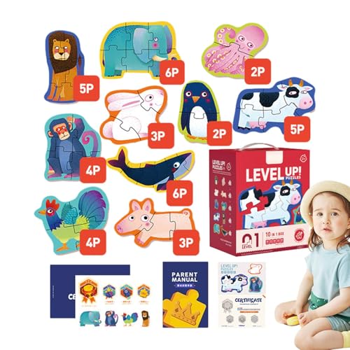 Puzzles in Tierform für Kleinkinder,Tierpuzzles für Kleinkinder - Puzzlespielzeug mit Bauernhoftiermustern,Lernspielzeug für Kinder im Vorschulalter, Steckpuzzles für Kinder, Kleinkinder, Mädchen und von Generic