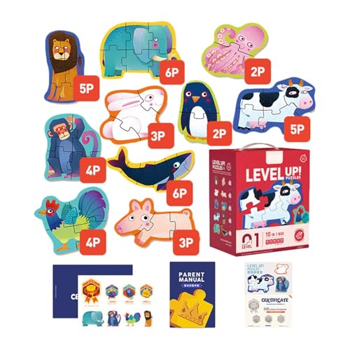 Puzzles in Tierform für Kleinkinder,Tierpuzzles für Kleinkinder | Tiermuster Kleinkind-Puzzlespielzeug-Set | Lernspielzeug für Kinder im Vorschulalter, Steckpuzzles für Kinder, Kleinkinder, Mädchen un von Generic