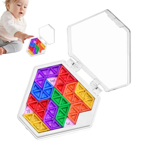 Puzzlespielzeug für Bausteine, sechseckiges Puzzle für – Kreatives Puzzle-Spielzeug für den täglichen Kalender in Waben, geometrisches Tangram-Puzzle, Spielzeug für Schlafzimmer, Reise von Generic