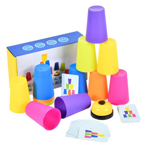 Quick Cups-Fast Reflex Cup Spiel | Lustige Spiele für Kinder, intellektuelle Flugbecher | Stapelspiele, interaktives Eltern-Kind-Set mit Glocke und Anleitungszubehör Quick Cups-Fast Reflex Cup Spiel | Lustige Spiele für Kinder, intellektuelle Flugbecher | Stapelspiele, interaktives Eltern-Kind-Set mit Glocke und Anleitungszubehör von Generic