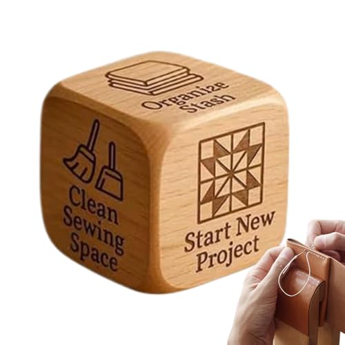 Quilter-Würfel, Nähwürfel, handgefertigte Entscheidungswürfel aus Holz, Häkeln, gravierte Aufgaben, Werkzeug zum Aufziehen, Sticken, Quilten, Stricken, Weben, Heimstudio, Arbeitsplatz, Handarbeit Quilter-Würfel, Nähwürfel, handgefertigte Entscheidungswürfel aus Holz, Häkeln, gravierte Aufgaben, Werkzeug zum Aufziehen, Sticken, Quilten, Stricken, Weben, Heimstudio, Arbeitsplatz, Handarbeit von Generic