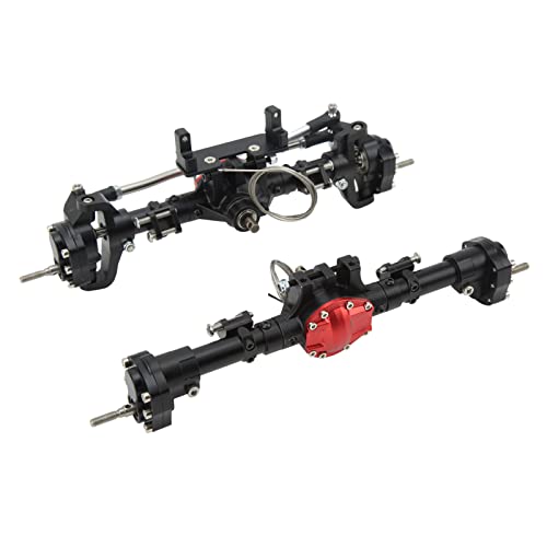 RC-Achsen-Set Vorne und Hinten, CNC-Portalachsen-Set mit Differenzialsperre für Axial SCX10 I II III 90046 90047 1/10 RC-Car (Black) von Generic