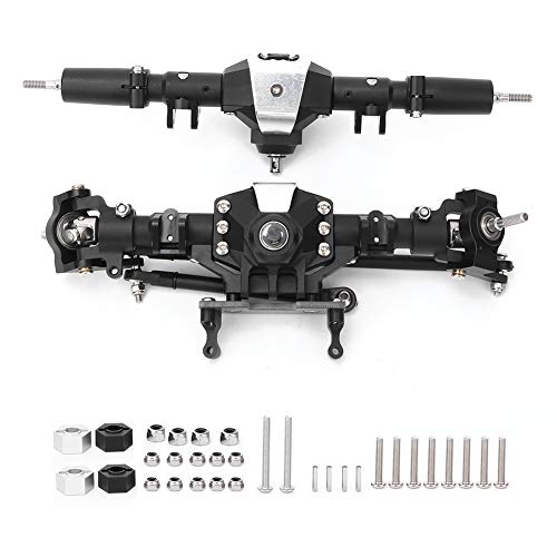 RC-Achsenzubehör, Vorder- und Hinterachse aus Aluminiumlegierungsstahl, Passend für Axial SCX10 II 90046 RC-Auto mit Präziser CNC-Bearbeitung (Black) von Generic