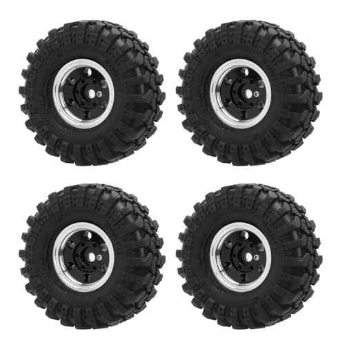 RC Car 1.0 Beadlock-Felge, Leicht, Außergewöhnliche Liebe Zum Detail, mit Hervorragendem Grip für 1/24 RC Crawler Car (Black) von SPYMINNPOO