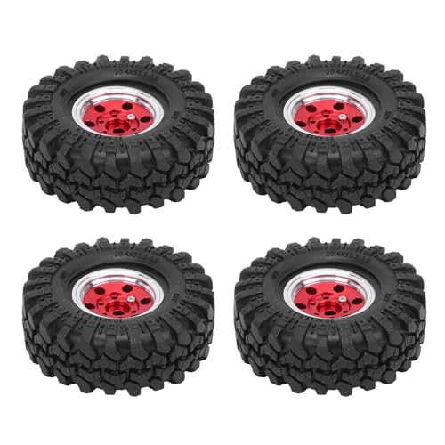 RC Car 1.0 Beadlock-Felge, Leicht, Außergewöhnliche Liebe Zum Detail, mit Hervorragendem Grip für 1/24 RC Crawler Car (Rot) von SPYMINNPOO