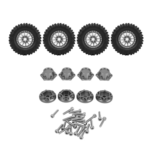 RC Felgen Reifen Set Aluminiumlegierung Crawler Felgen für Off Road SCX10 RBX10 (Ti Color) von Generic