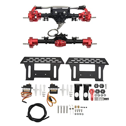 RC-Portalachsen-Kit, 1/10 RC-Car-Ersatzachsen-Kit, CNC-Differenzialsperre Vorne und Hinten und Portalachsen-Set (Rot) von Generic