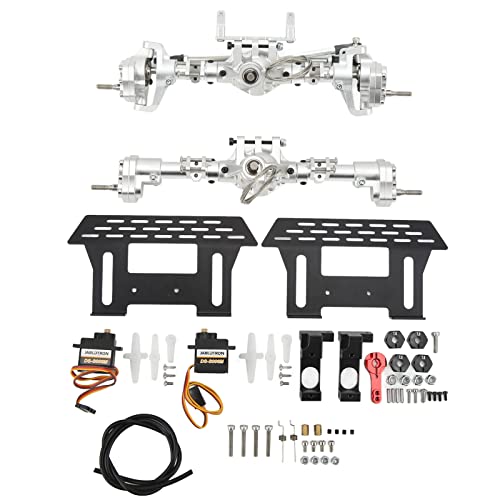 RC-Portalachsen-Kit, 1/10 RC-Car-Ersatzachsen-Kit, CNC-Differenzialsperre Vorne und Hinten und Portalachsen-Set (Silver) von Generic