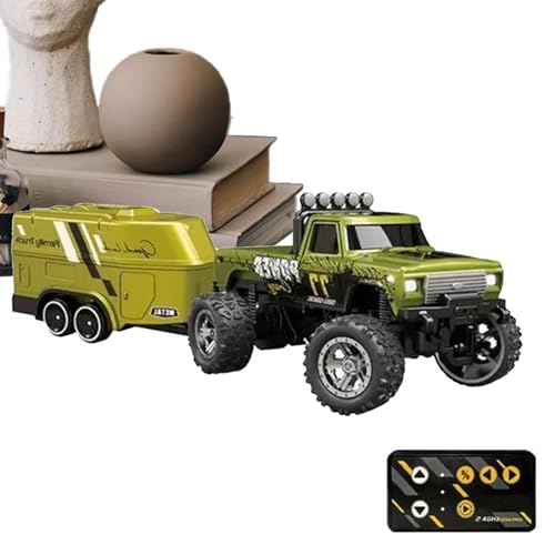 RC-Truck-Crawler-Spielzeug, ferngesteuertes LKW-Spielzeug | Kleines Elektroauto-Spielzeug - 2,4-GHz-Offroad-Crawler, wiederaufladbares ferngesteuertes Auto-LKW-Spielzeug mit Lichtern, Maßstab 1:64 für von Generic