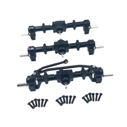 RC Vorder-/Mitte/Hinterachse Set, Metall-Upgrade, ersetzt einfach zu installierende Modifikation, RC-Modellfahrzeugteile für B36 B16, Schwarz von Generic