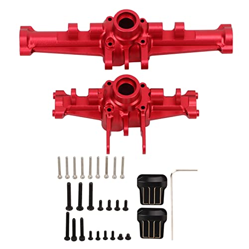 RC Vorder- und Hinterachsgehäuse-Abdeckungs-Set, CNC-gefräste Hochleistungs-RC-Auto-Upgrade-Teile für Traxxas 1/18 RC-Auto (Red) von Generic