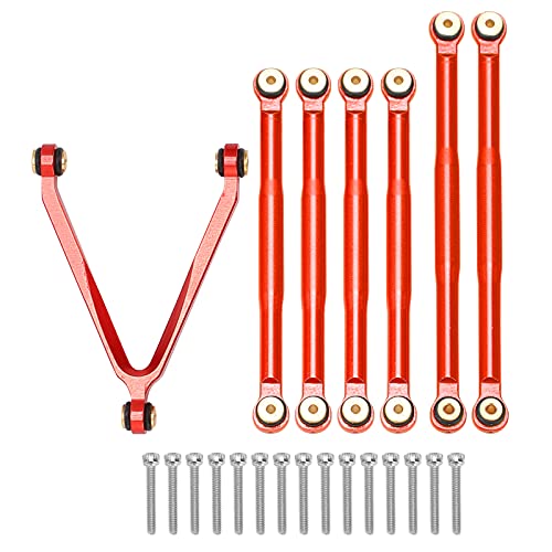 RC Zugstange Aluminiumlegierung Verbindungsarm Enden Stecker für Axial SCX24 90081 1/24 RC Auto (Rot) von Generic