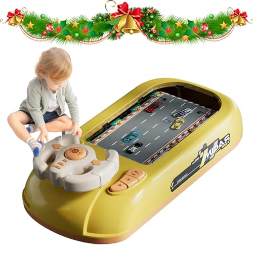 Racing Adventure Car Steering Wheel, Car Racing Adventure Toy with Steering Wheel, Driving Toys for Toddlers 4-6, Race Car Toy with Music and Vehicle Sound Effects (Yellow) von Generic