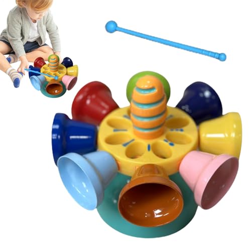 Rainbow Diatonic Hand Bells - Buntes metalldiatonische Schreibtischglocken rotatable - Multifunktionales Kinderpercussion -Instrument, Vorschullernspielzeug für 3-12 Jahre alt von Generic