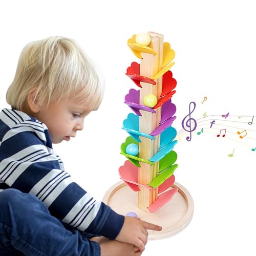 Rainbow Musical Tree - Musical Tree Kit | Holzkugel Drop Spielzeug Buntes musikalischer Baum | Sicherheitsbildende montesori -Spielzeug, multifunktionale Bausteine von Generic