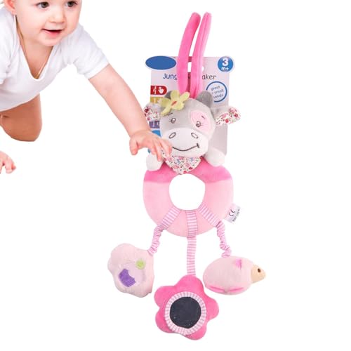 Rassel-Plüschtier – Baby-Hängerasseln, Baby-Kinderwagen-Spielzeug | Esel-Kinderwagen-Behang, Hängendes Spielzeug-Set Für Kleinkinder, Weiches Kinderwagen-Mobile, Plüsch-Tier-Kinderwagen-Spielz von Generic